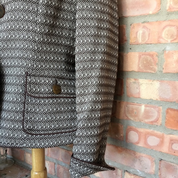 Talbots cropped brown 2 button blazer. - Picture 2 of 5